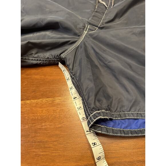 XL Birdwell Beach Britches Surf Swim Trunks Blue 40 Bleach Stain Vintage Nylon - Picture 13 of 13